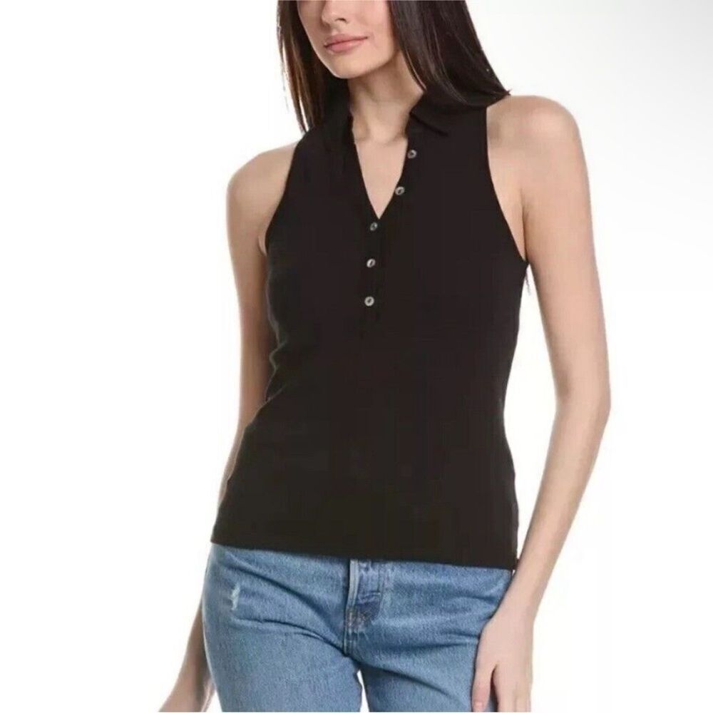 MICHAEL STARS | NEW Norah Black Sleeveless Polo Shirt Women’s Size 2X-Large